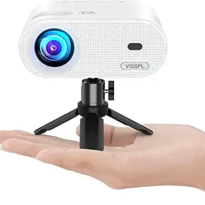 Mini Projector, VISSPL Full HD 1080P Video Projector, Portable Outdoor Projector with Tripod